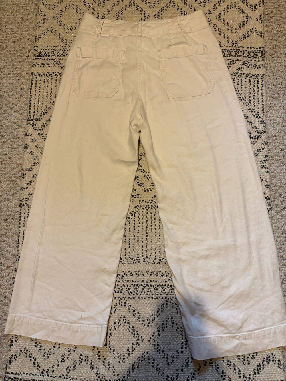 Anthropologie Maeve Colette Wide-Leg High-Rise Cropped Pants in Cream - Picture 6 of 7